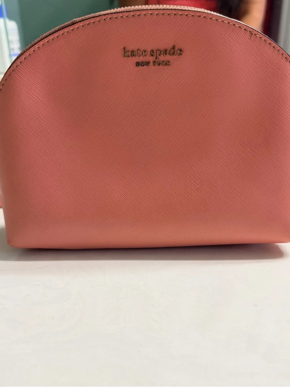kate spade Blush Coral Dome Cosmetic Pouch